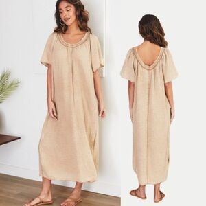 New Textured Gauze Cotton Relaxed Fit  Maxi Dress
Made in Italy